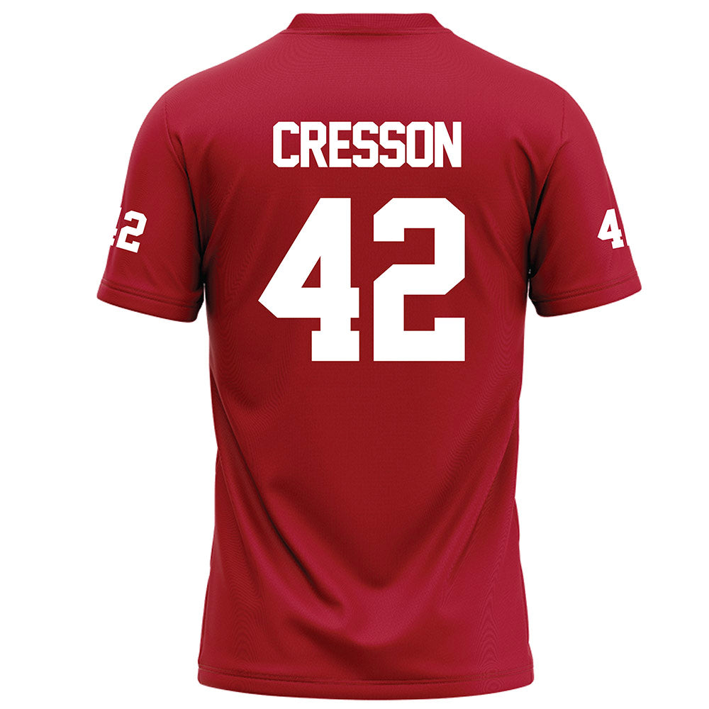 Nicholls State - NCAA Football : David Cresson - Red Football Jersey-1