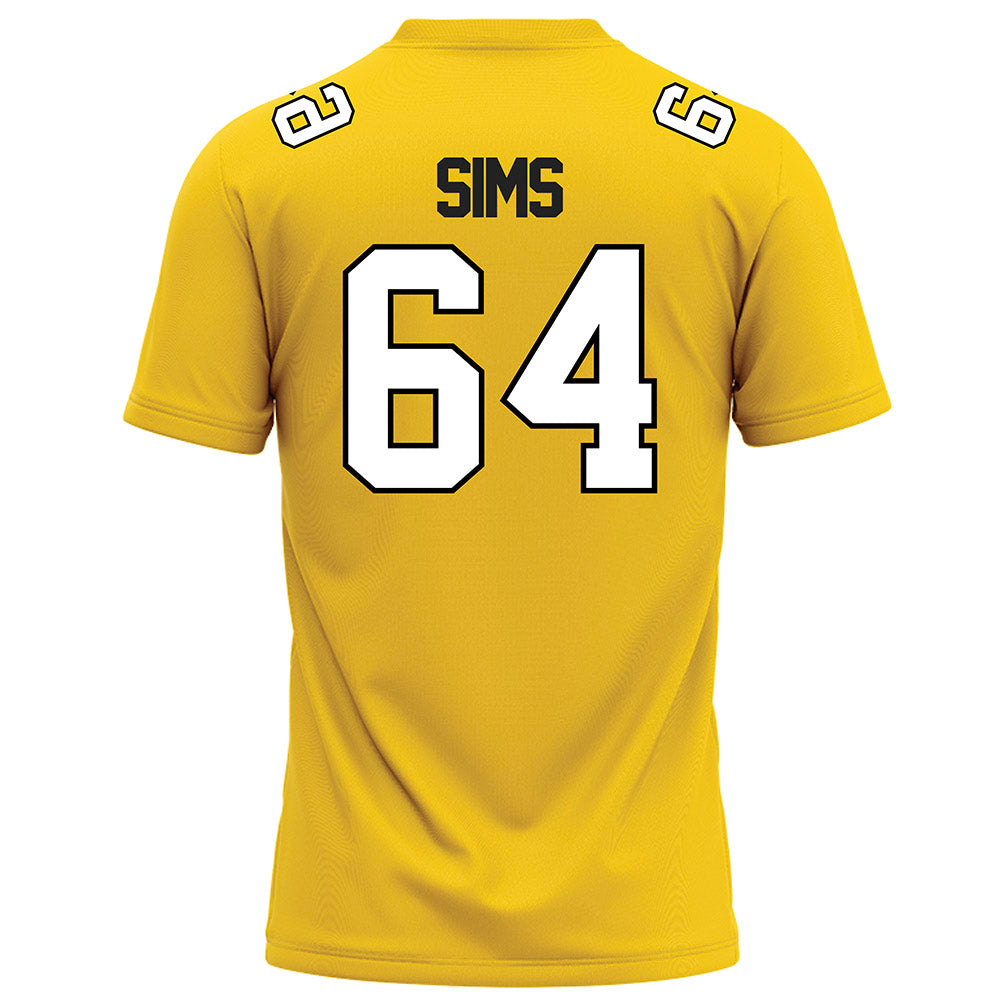Centre College - NCAA Football : Walker Sims - Gold Football Jersey-1