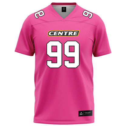 Centre College - NCAA Football : DeVaughn Elery - Pink Football Jersey-0