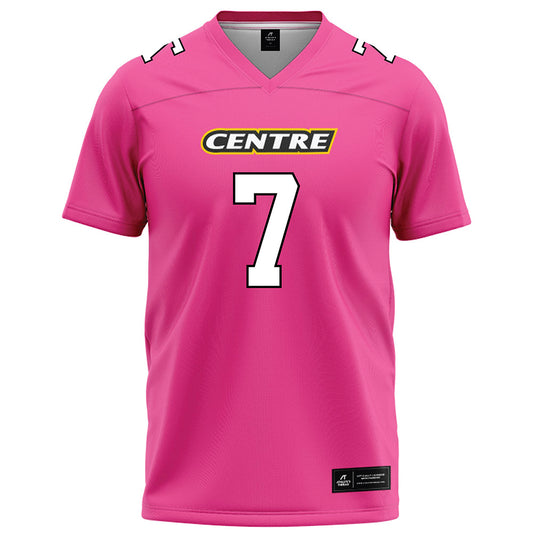 Centre College - NCAA Football : Westin Crisp - Pink Football Jersey-0