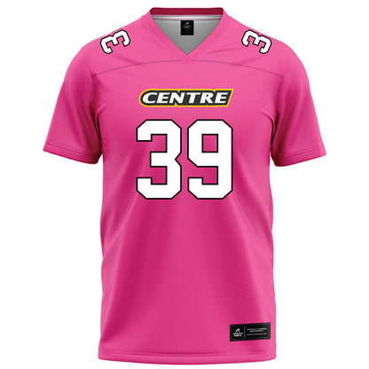 Centre College - NCAA Football : Ryan Steele - Pink Football Jersey-1