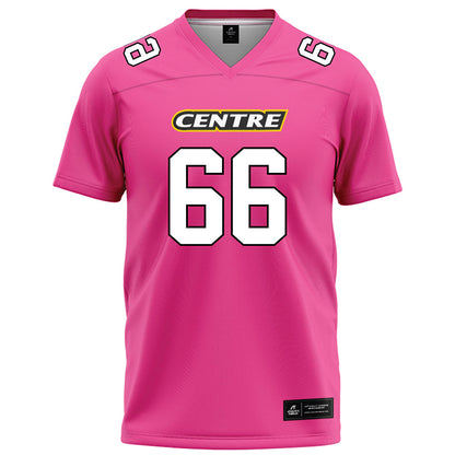 Centre College - NCAA Football : Brody Cook - Pink Football Jersey-0