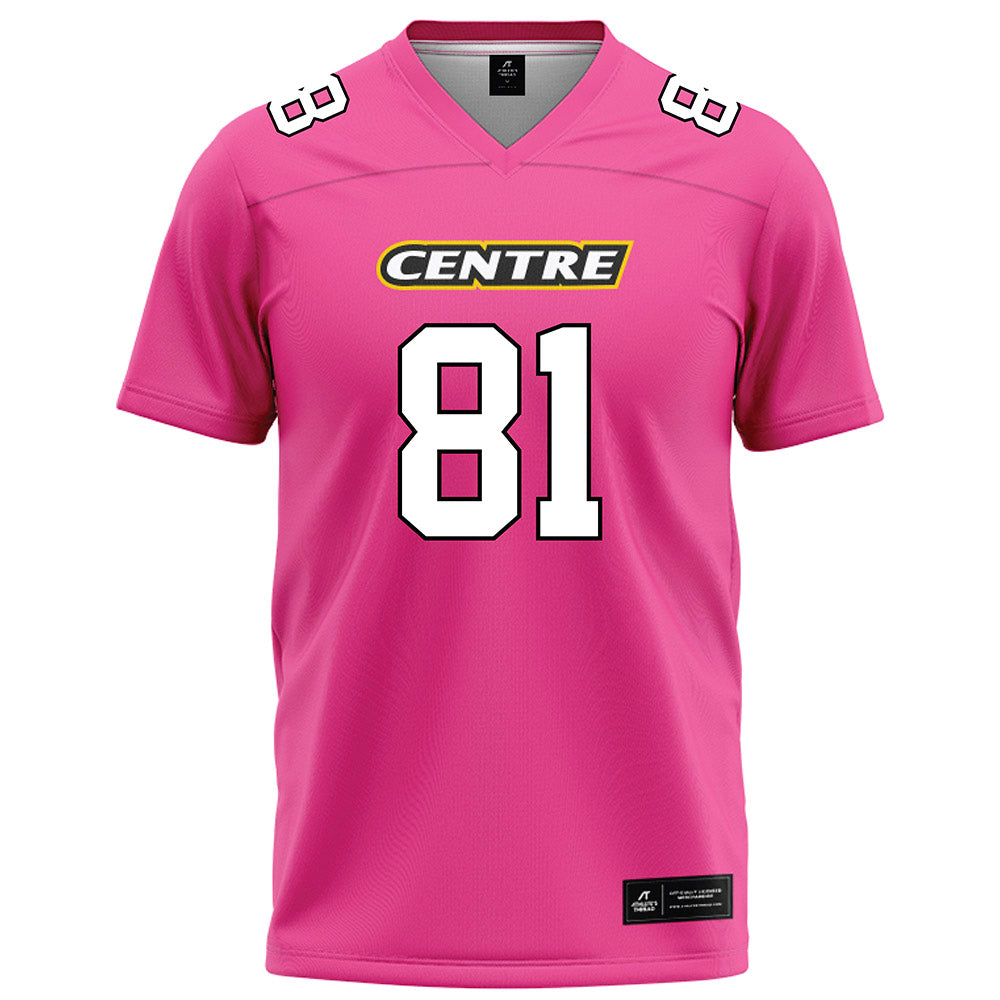Centre College - NCAA Football : Brooks Kightlinger - Pink Football Jersey-0