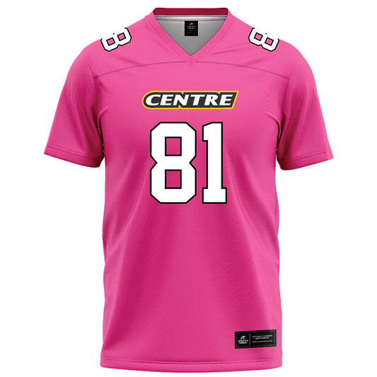 Centre College - NCAA Football : Brooks Kightlinger - Pink Football Jersey-0