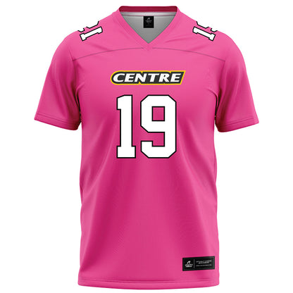 Centre College - NCAA Football : Jackson Dillow - Pink Football Jersey-0