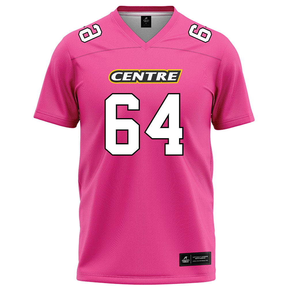 Centre College - NCAA Football : Holden Klaiber - Pink Football Jersey-0