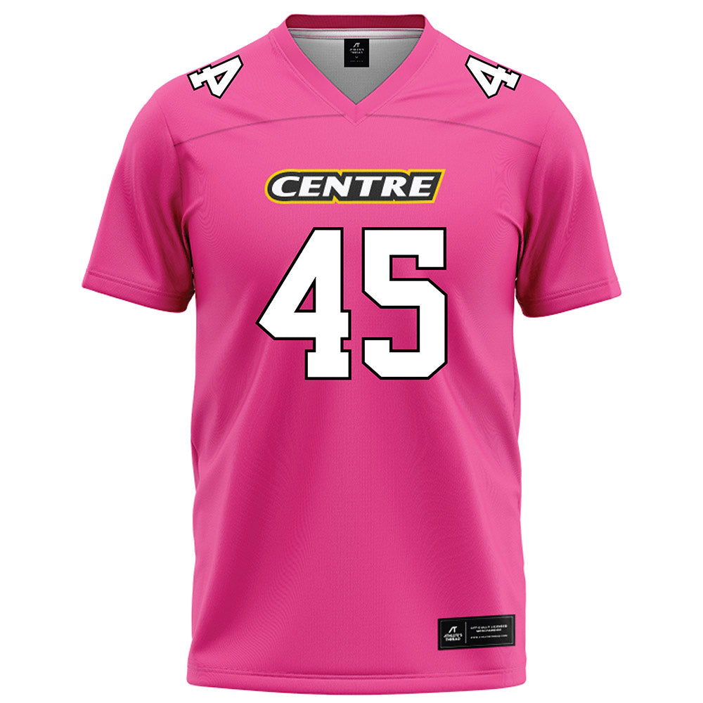 Centre College - NCAA Football : Caleb Silvers - Pink Football Jersey-0