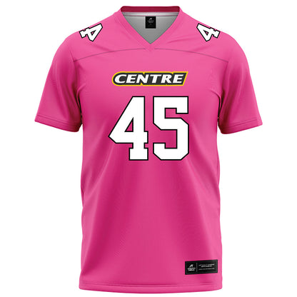 Centre College - NCAA Football : Caleb Silvers - Pink Football Jersey-0