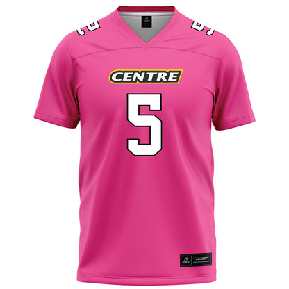 Centre College - NCAA Football : Brody Aylor - Pink Football Jersey-0