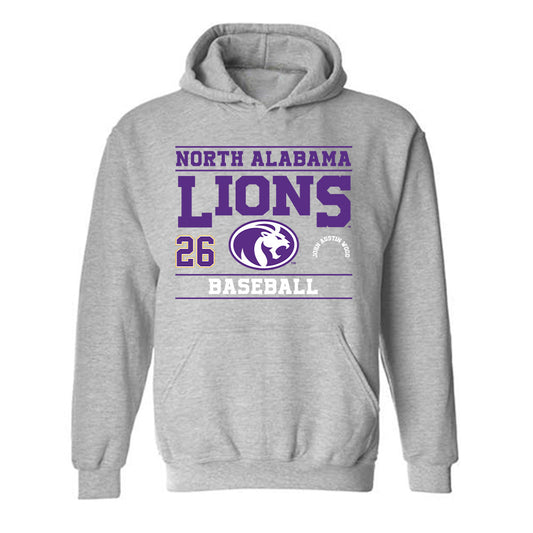 North Alabama - NCAA Baseball : John Austin Wood - Classic Fashion Shersey Hooded Sweatshirt-0
