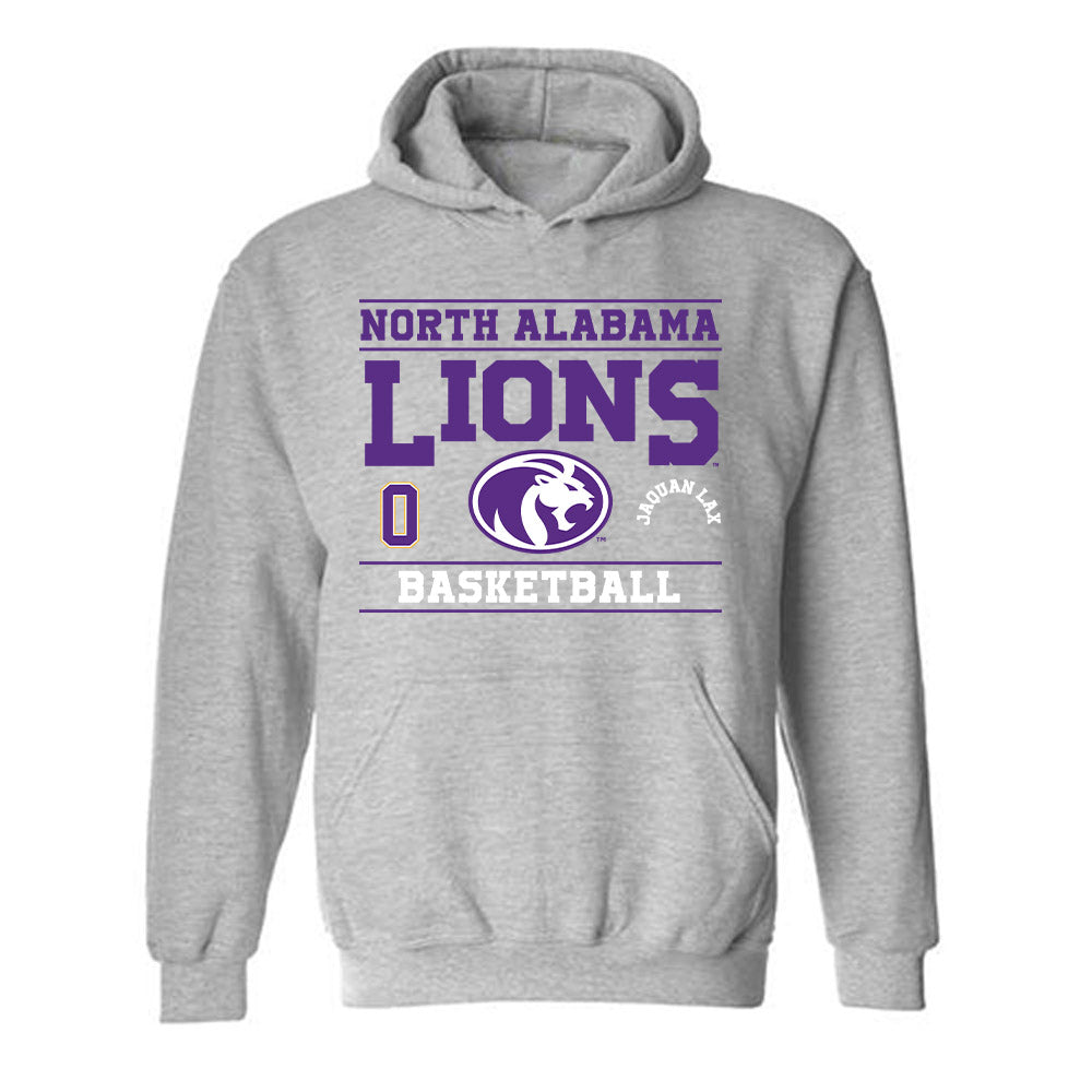 North Alabama - NCAA Men's Basketball : Jaquan Lax - Classic Fashion Shersey Hooded Sweatshirt-0