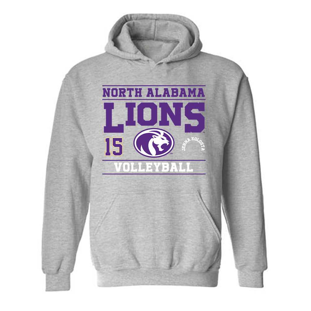 North Alabama - NCAA Women's Volleyball : Jenna Kolosta - Classic Fashion Shersey Hooded Sweatshirt-0