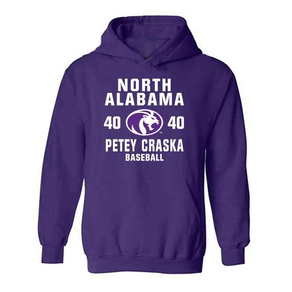 North Alabama - NCAA Baseball : Petey Craska - Classic Shersey Hooded Sweatshirt-0