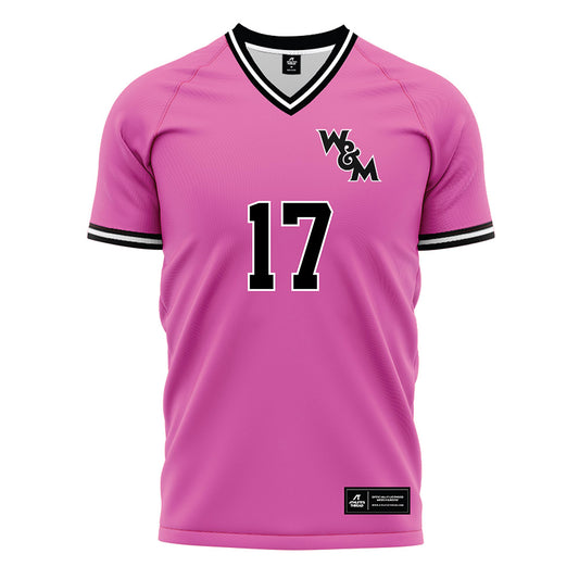 William & Mary - NCAA Men's Soccer : Damen Burney - Pink Soccer Jersey-0