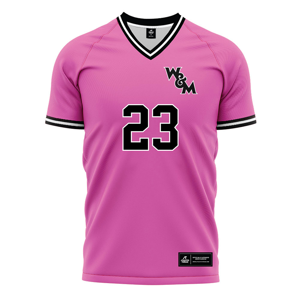 William & Mary - NCAA Men's Soccer : Michael DiOrio - Pink Soccer Jersey-0