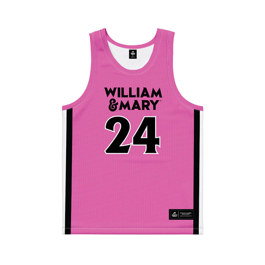 William & Mary - NCAA Men's Basketball : Kaleb Spencer - Pink Basketball Jersey-0