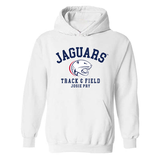 South Alabama - NCAA Women's Track & Field : Josie Pry - Classic Fashion Shersey Hooded Sweatshirt-0