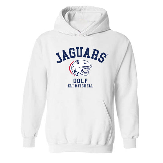 South Alabama - NCAA Men's Golf : Eli Mitchell - Classic Fashion Shersey Hooded Sweatshirt-0
