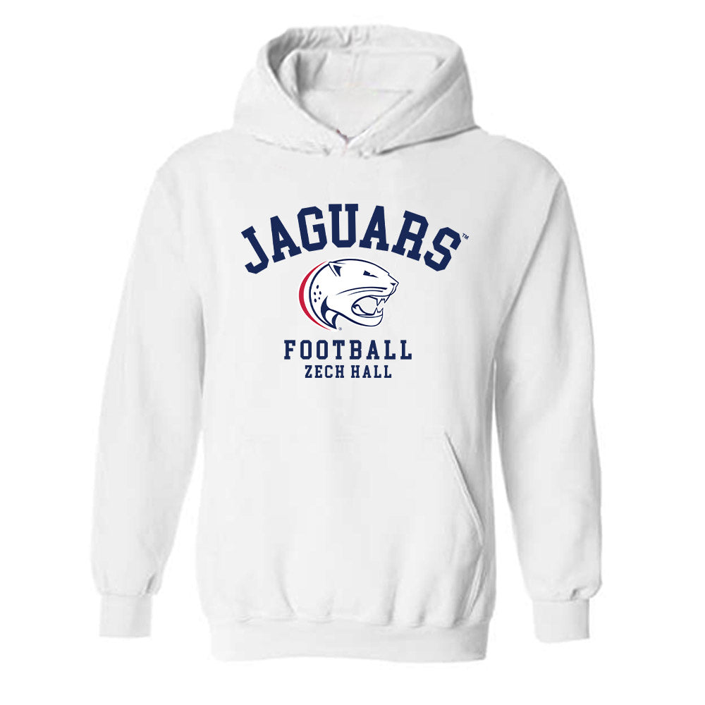 South Alabama - NCAA Football : Zech Hall - Classic Fashion Shersey Hooded Sweatshirt-0