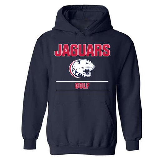 South Alabama - NCAA Men's Golf : Easton Haworth - Classic Fashion Shersey Hooded Sweatshirt-0