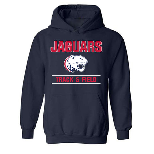 South Alabama - NCAA Men's Track & Field : Terek Logan - Classic Fashion Shersey Hooded Sweatshirt-0