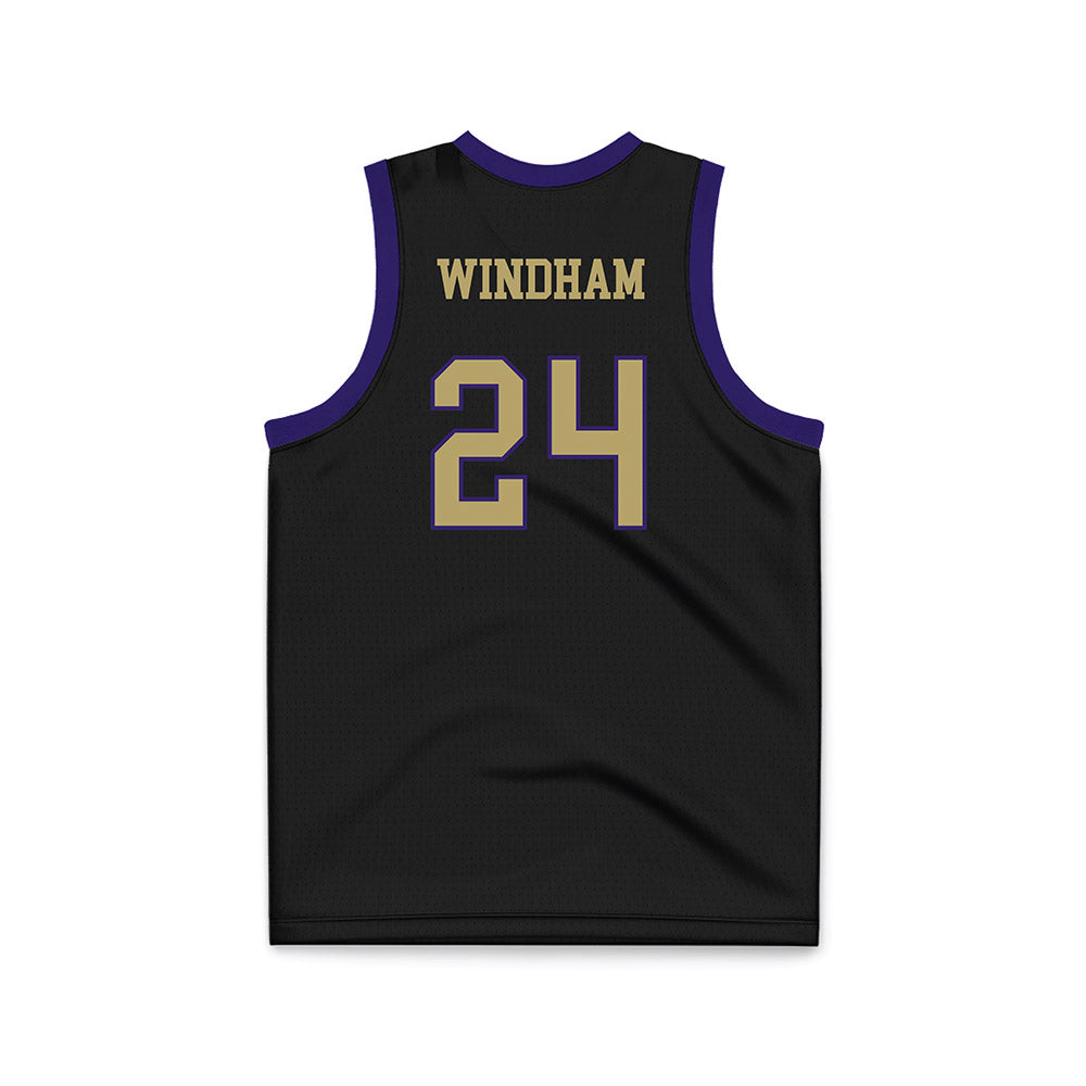 JMU - NCAA Men's Basketball : KJ Windham - Black Basketball Jersey-1
