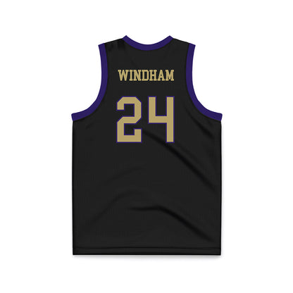 JMU - NCAA Men's Basketball : KJ Windham - Black Basketball Jersey-1