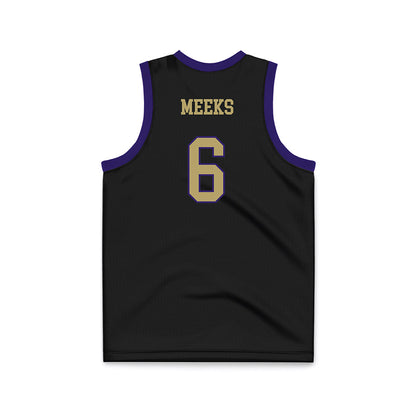 JMU - NCAA Men's Basketball : Ashton Meeks - Black Basketball Jersey-1