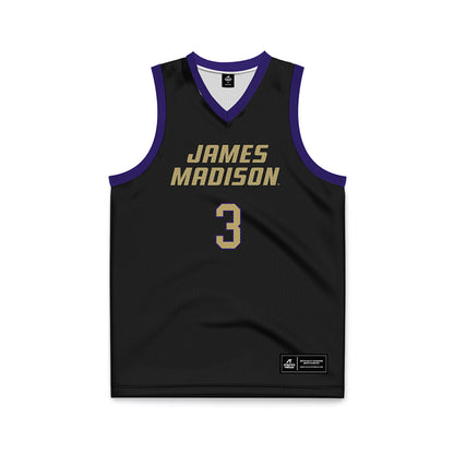 JMU - NCAA Men's Basketball : Eddie Ricks - Black Basketball Jersey-0
