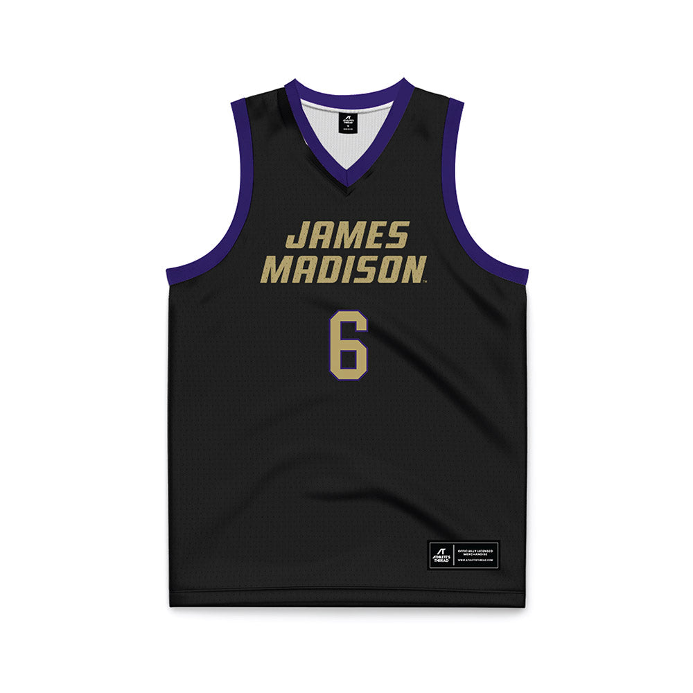 JMU - NCAA Men's Basketball : Ashton Meeks - Black Basketball Jersey-0