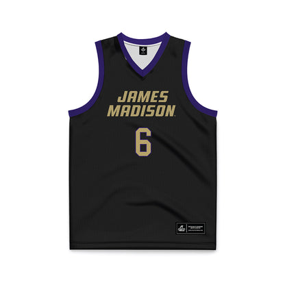JMU - NCAA Men's Basketball : Ashton Meeks - Black Basketball Jersey-0