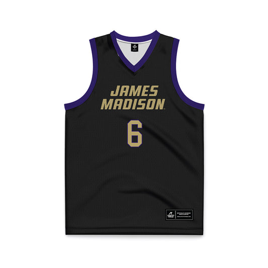 JMU - NCAA Men's Basketball : Ashton Meeks - Black Basketball Jersey-0