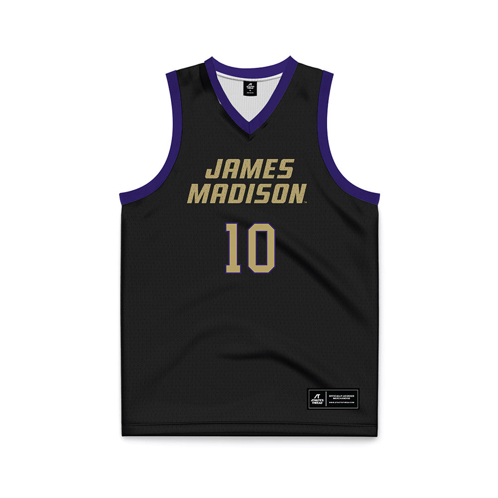 JMU - NCAA Men's Basketball : Matthew Owens - Black Basketball Jersey-0