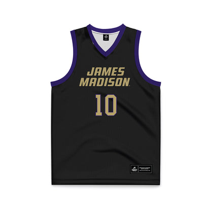 JMU - NCAA Men's Basketball : Matthew Owens - Black Basketball Jersey-0