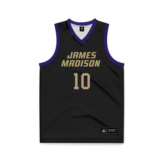 JMU - NCAA Men's Basketball : Matthew Owens - Black Basketball Jersey-0