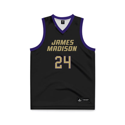JMU - NCAA Men's Basketball : KJ Windham - Black Basketball Jersey-0