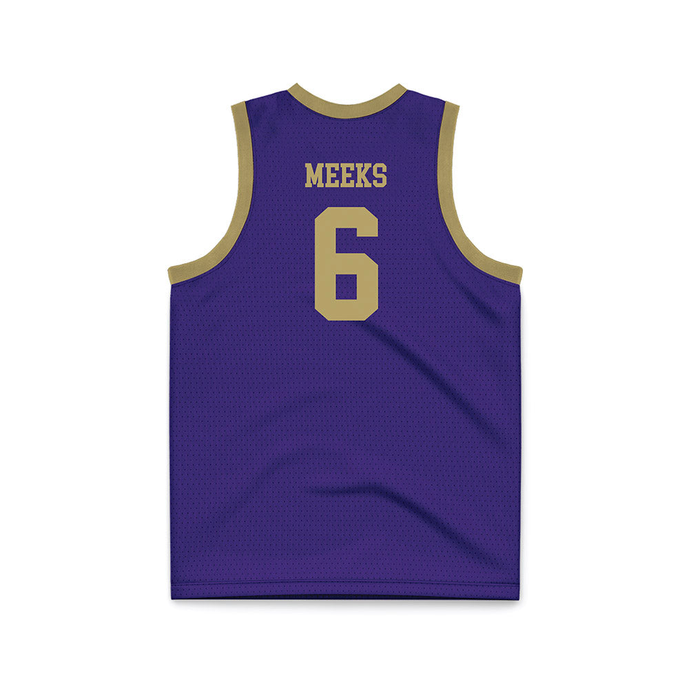 JMU - NCAA Men's Basketball : Ashton Meeks - Purple Basketball Jersey-1