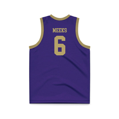 JMU - NCAA Men's Basketball : Ashton Meeks - Purple Basketball Jersey-1