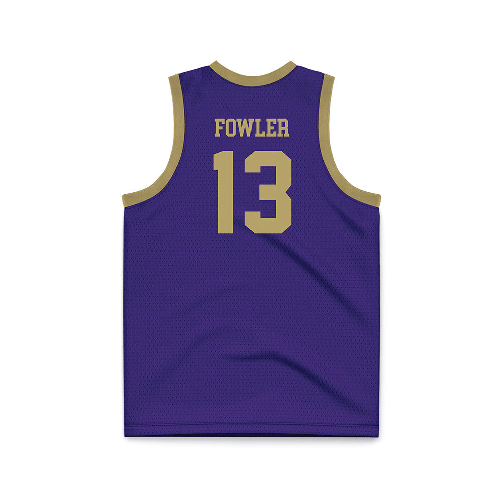 JMU - NCAA Men's Basketball : Preston Fowler - Purple Basketball Jersey-1