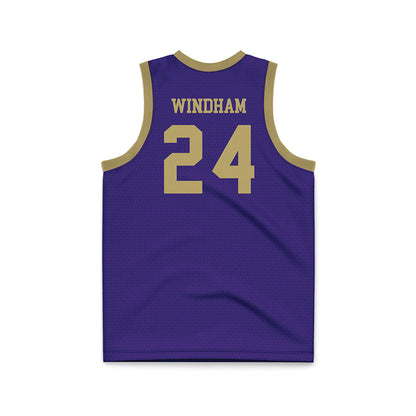 JMU - NCAA Men's Basketball : KJ Windham - Purple Basketball Jersey-1