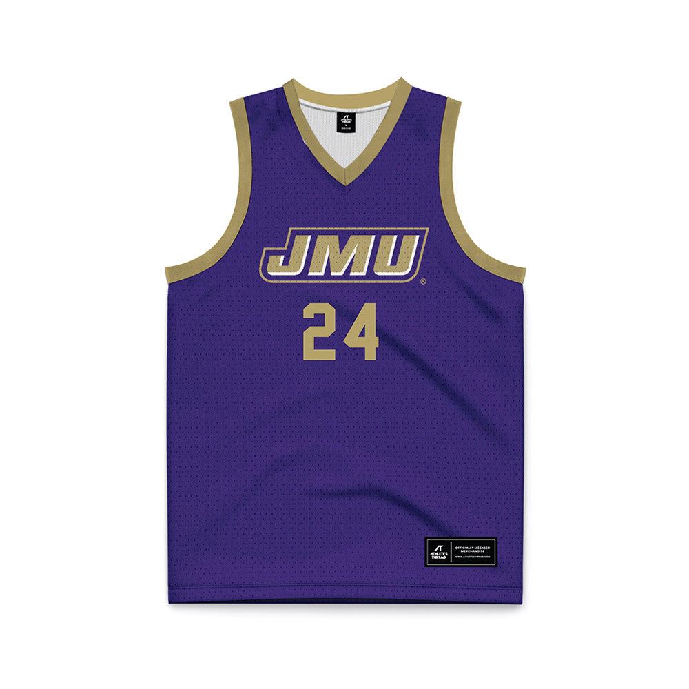 JMU - NCAA Men's Basketball : KJ Windham - Purple Basketball Jersey-0