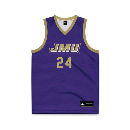 JMU - NCAA Men's Basketball : KJ Windham - Purple Basketball Jersey-0
