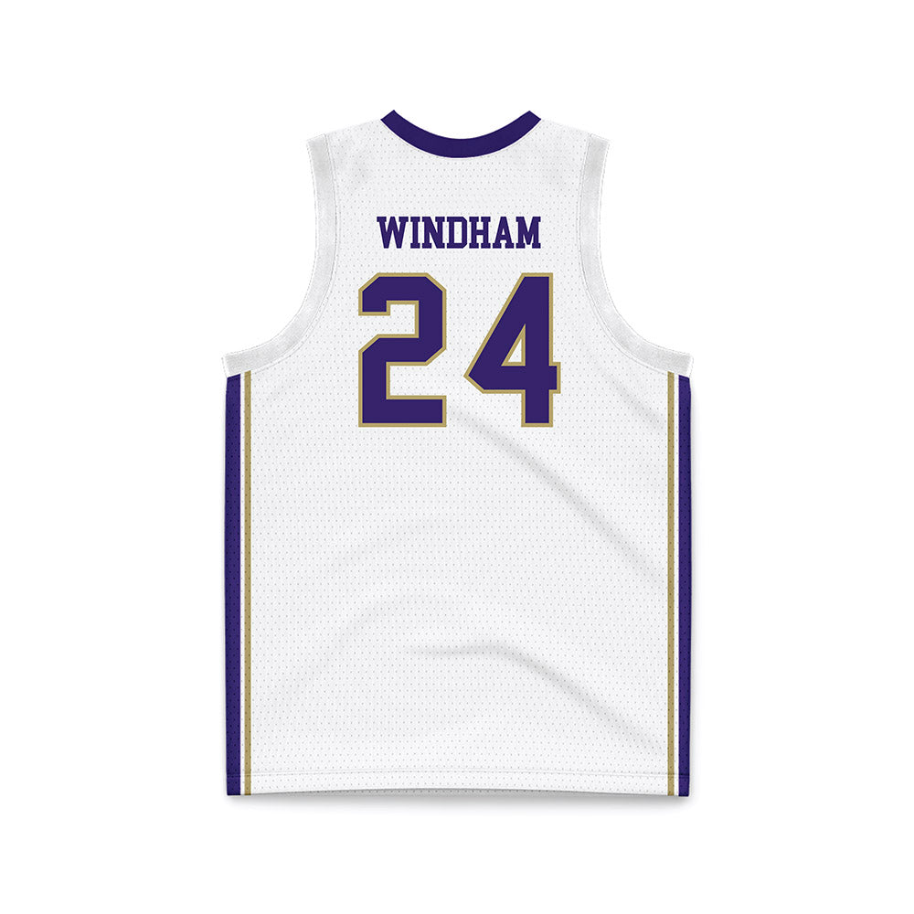 JMU - NCAA Men's Basketball : KJ Windham - White Basketball Jersey-1