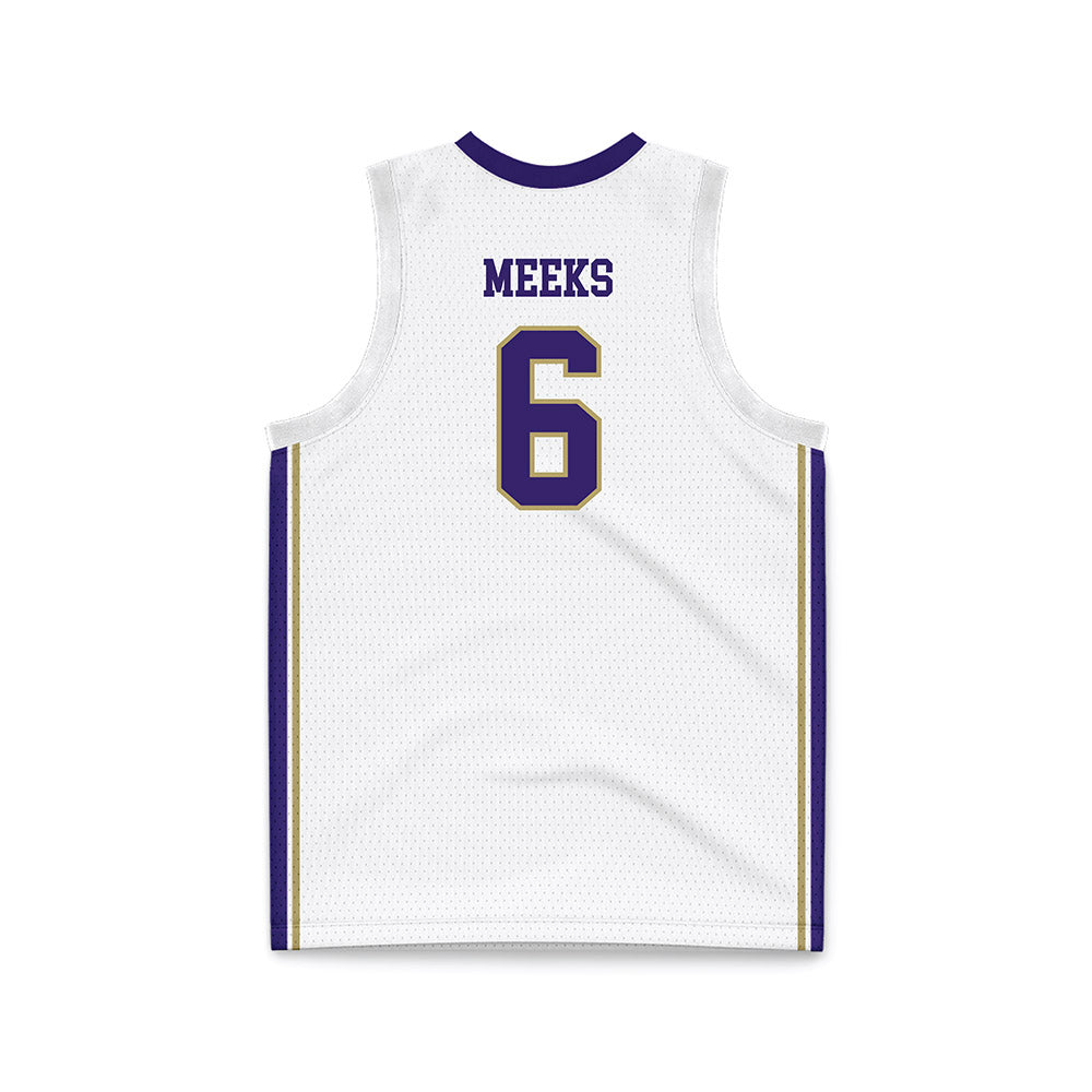 JMU - NCAA Men's Basketball : Ashton Meeks - White Basketball Jersey-1