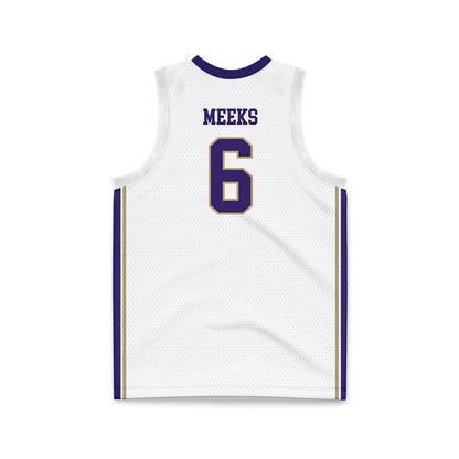 JMU - NCAA Men's Basketball : Ashton Meeks - White Basketball Jersey-1