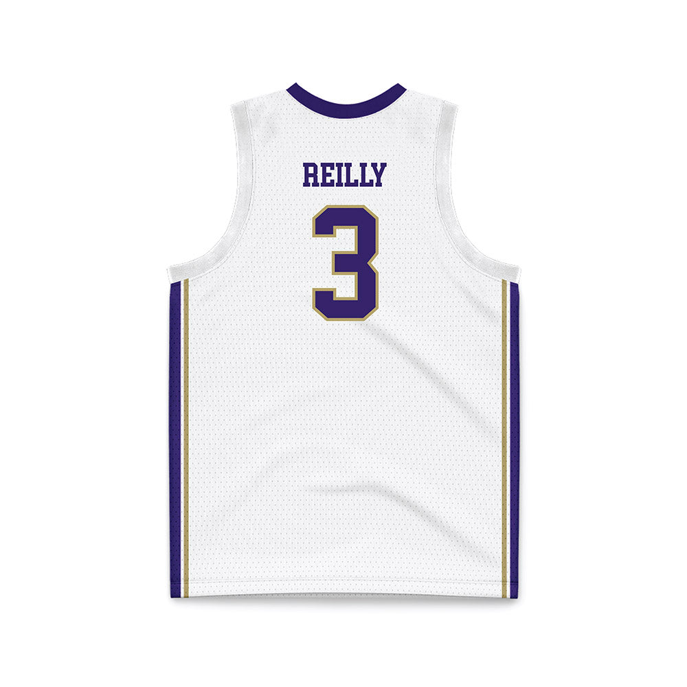 JMU - NCAA Men's Basketball : Cavan Reilly - White Basketball Jersey-1