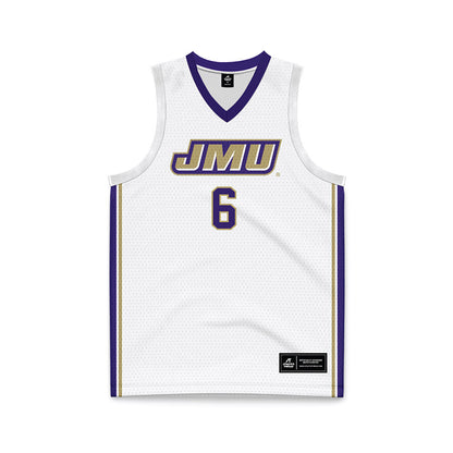 JMU - NCAA Men's Basketball : Ashton Meeks - White Basketball Jersey-0