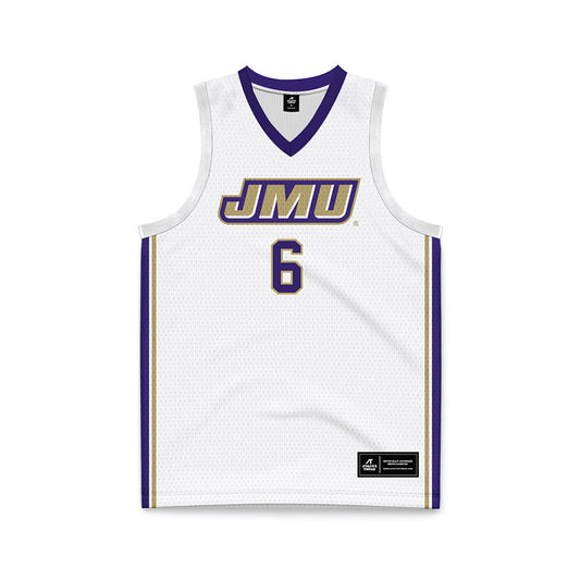 JMU - NCAA Men's Basketball : Ashton Meeks - White Basketball Jersey-0