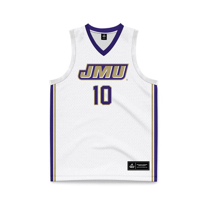 JMU - NCAA Men's Basketball : Matthew Owens - White Basketball Jersey-0