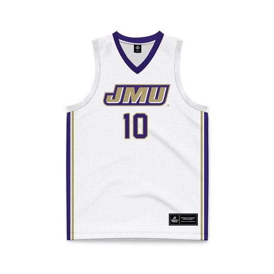 JMU - NCAA Men's Basketball : Matthew Owens - White Basketball Jersey-0